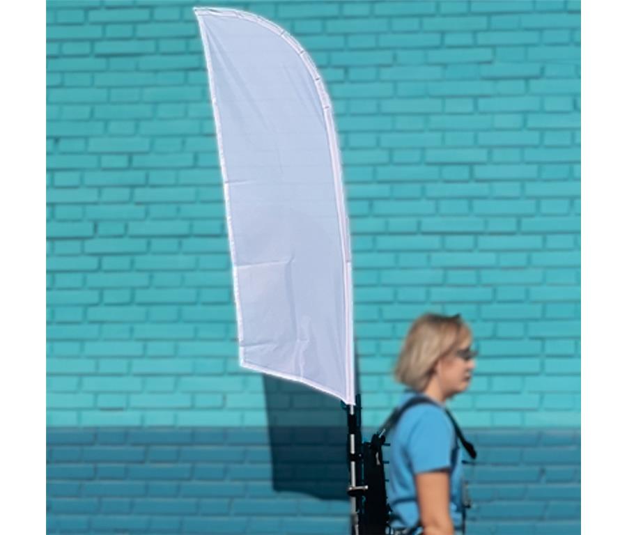 Backpack with fly banner