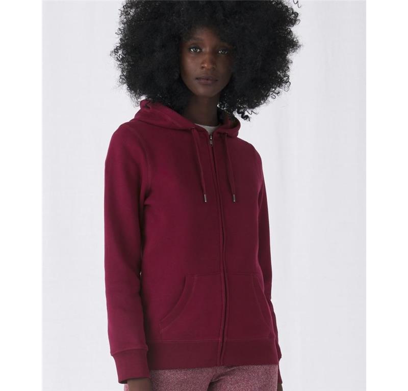 Ladies' Hooded Sweat Jacket QUEEN Zipped