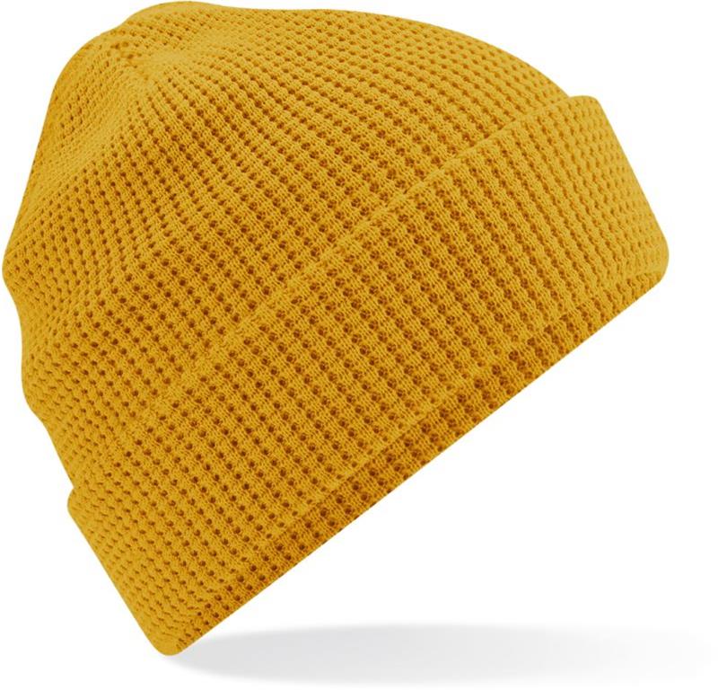 Organic Beanie with Waffle Knit B52N