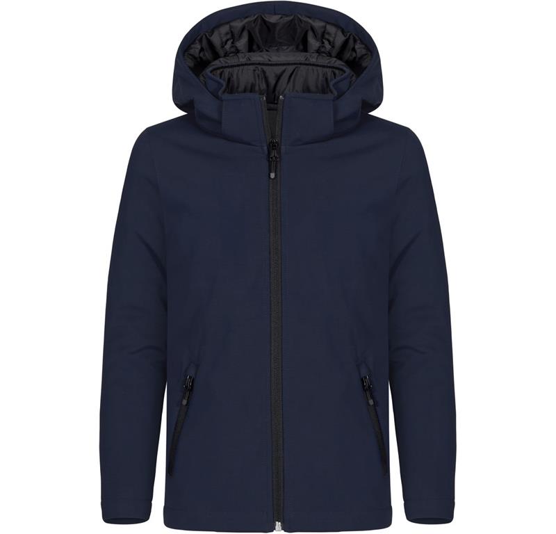 Wattierte Kinder Kapuzen Softshell Jacke