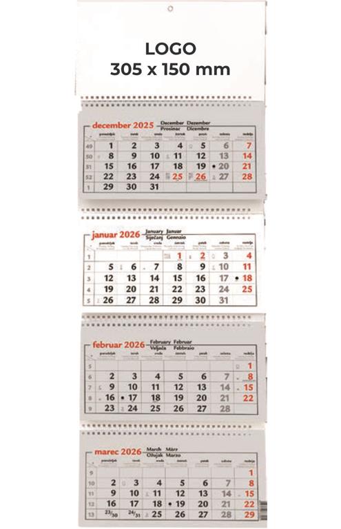 4-delni stenski koledar ŠPIRALA 810583