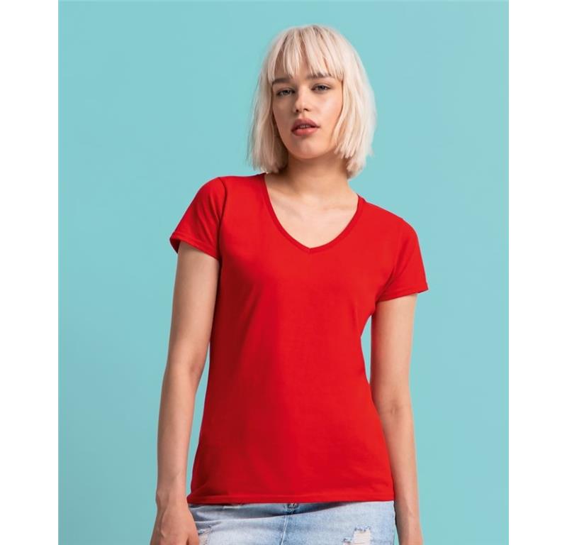 Damen V-Ausschnitt T-Shirt Lady-Fit Icon
