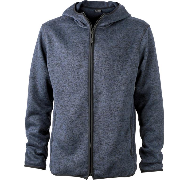Herren Strickfleece Kapuzenjacke JN 589