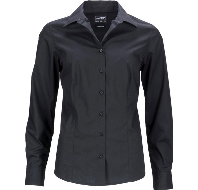 Popeline Business Bluse langarm JN 641