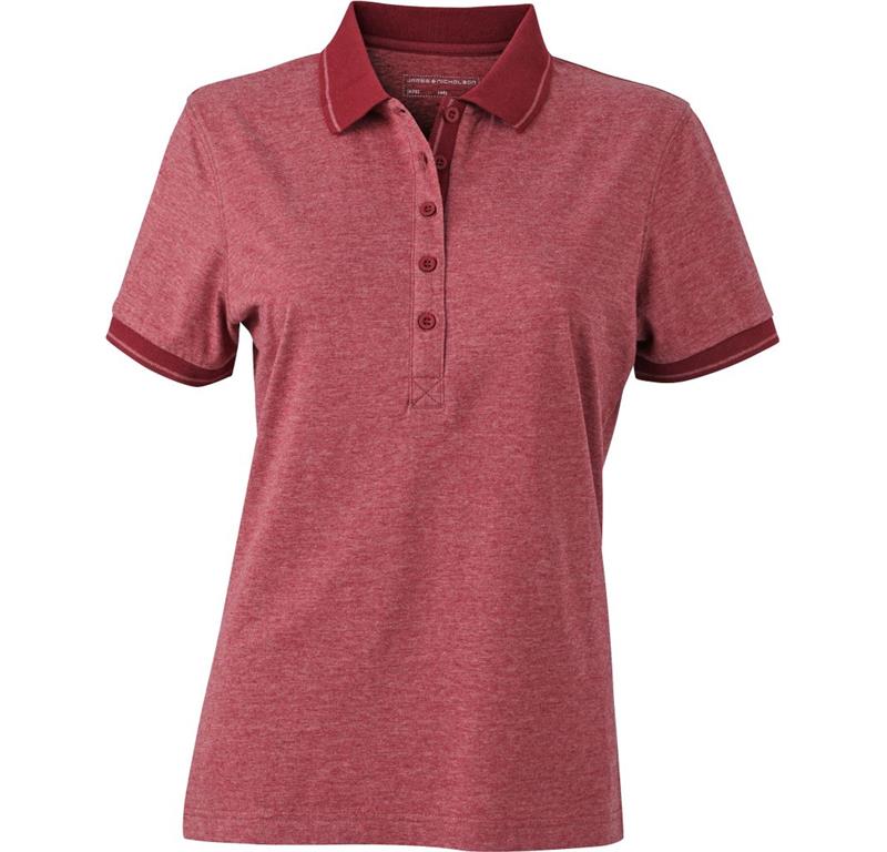 Damen Jersey Melange Polo JN 705