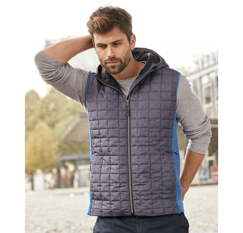 Herren Hybrid Strickfleece Gilet JN 768