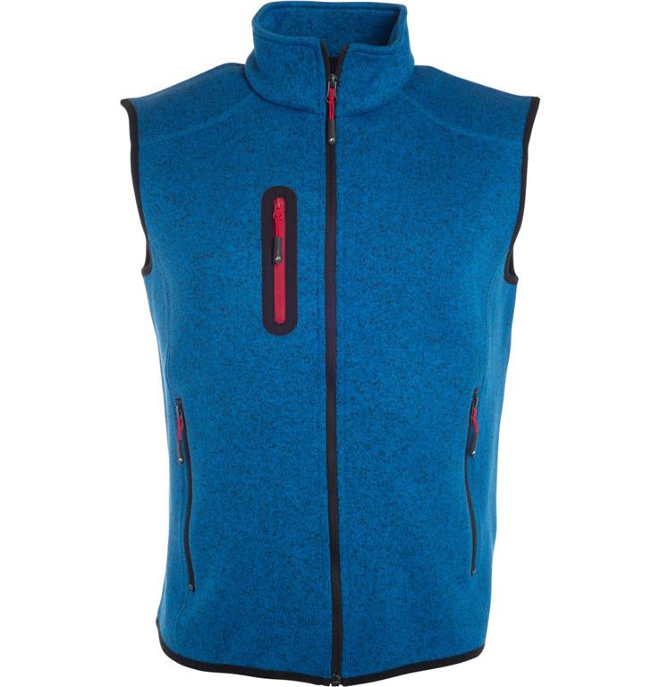 Men's Knitted Fleece Vest with Stand-Up