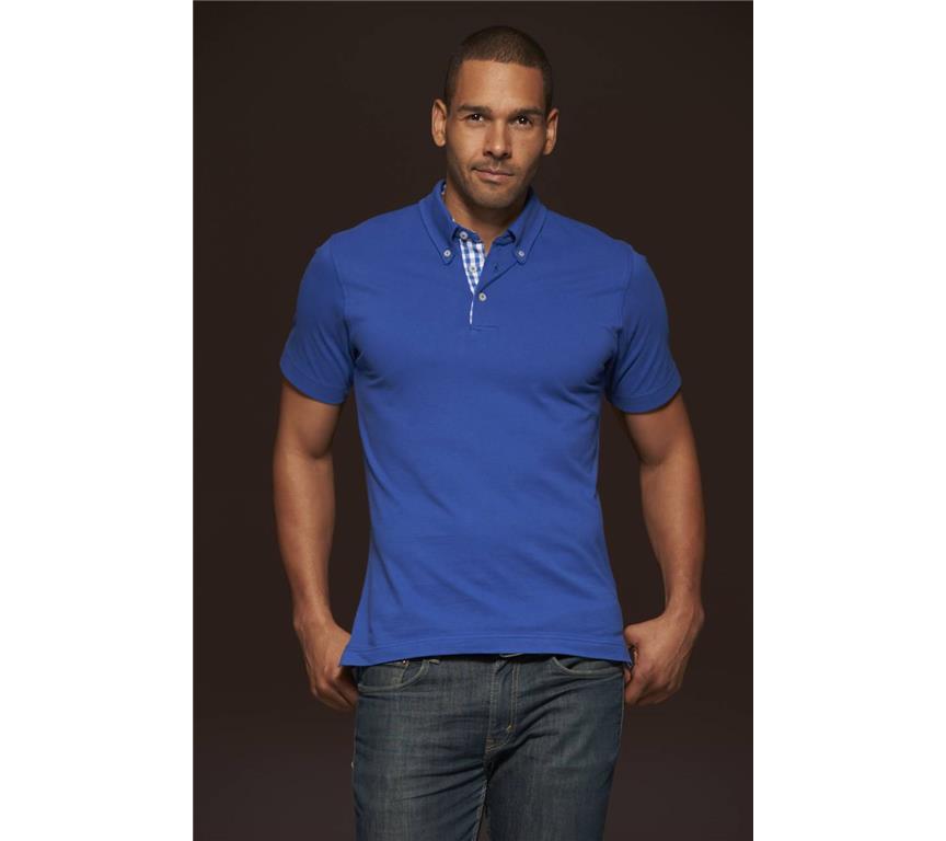 Men's Button-Down Piqué Polo JN 964