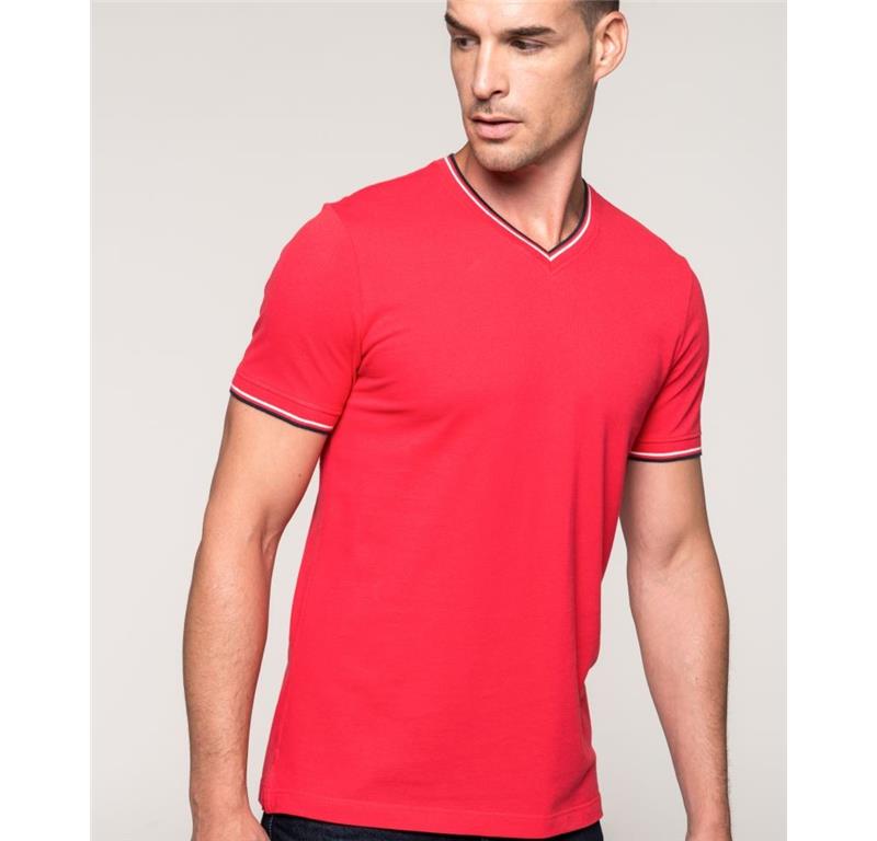 Herren Piqué V-Neck T-Shirt K374