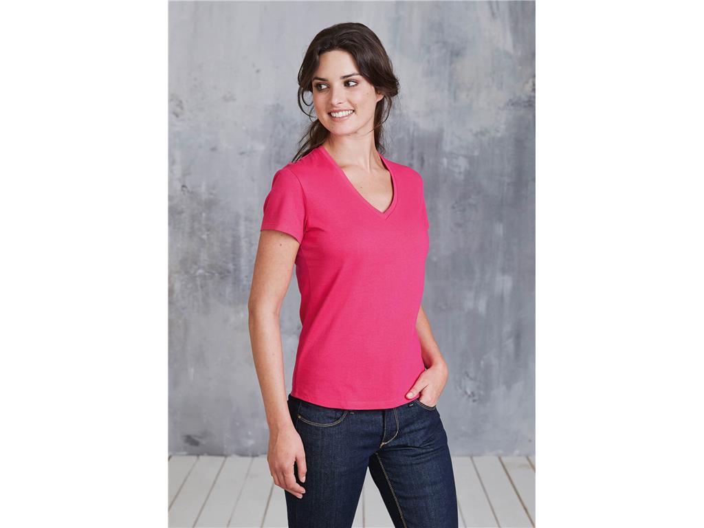 Damen V-Neck T-Shirt K381