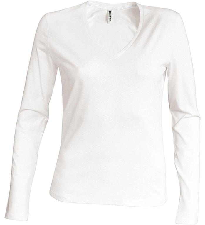Damen V-Neck T-Shirt langarm K382