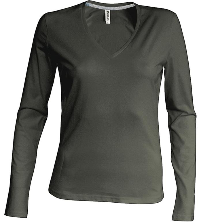 Ladies' V-Neck T-Shirt longsleeve K382