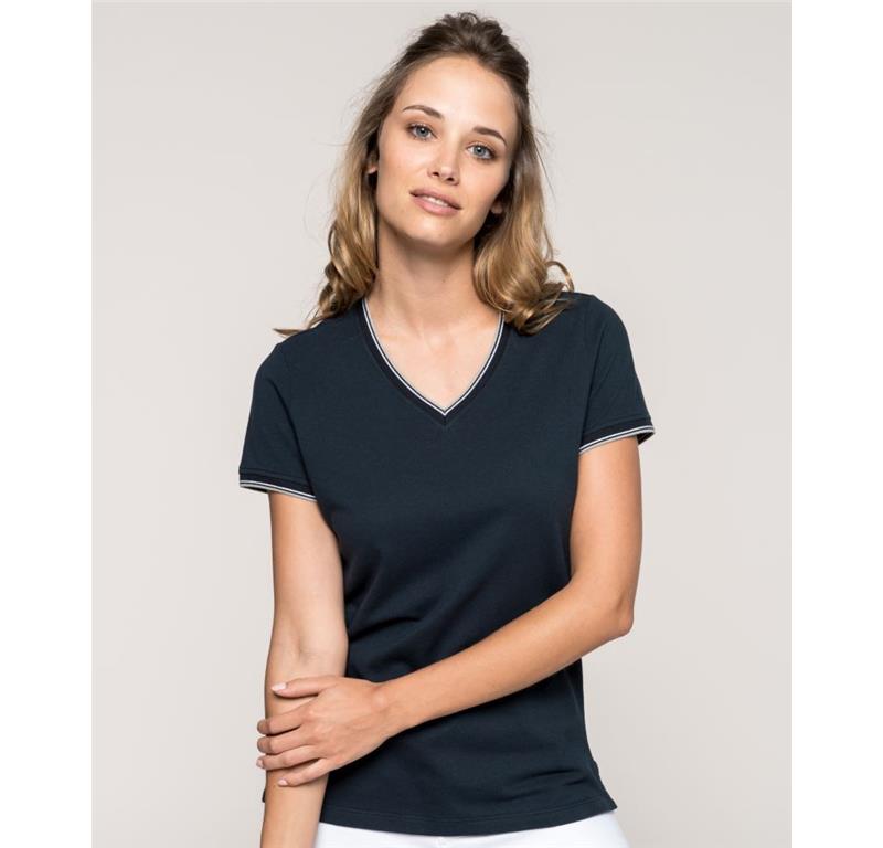Ladies' Piqué V-Neck T-Shirtt K394