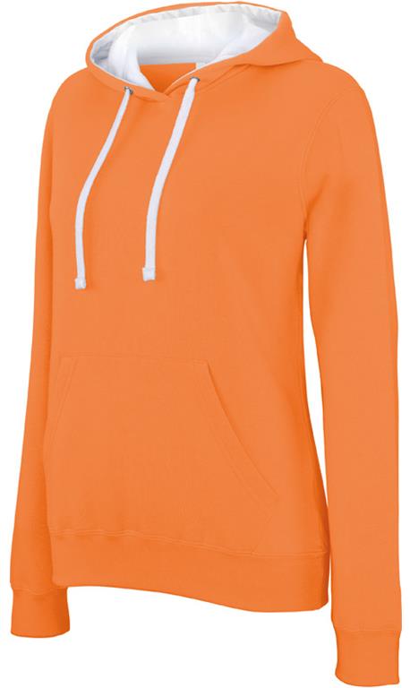 Damen Kontrast Kapuzen Sweater K465