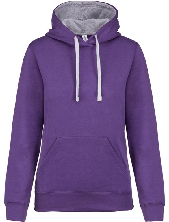 Damen Kontrast Kapuzen Sweater K465