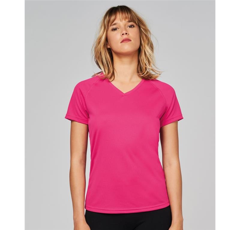 Damen V-Neck Sport T-Shirt PA477