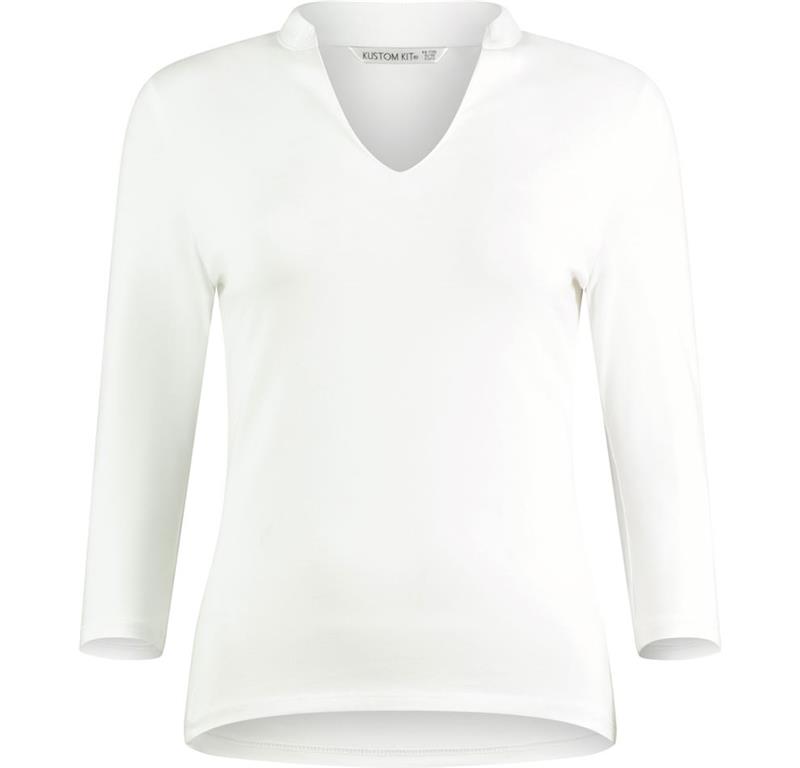 Mandarin Collar Blouse with 3/4 sleeve K