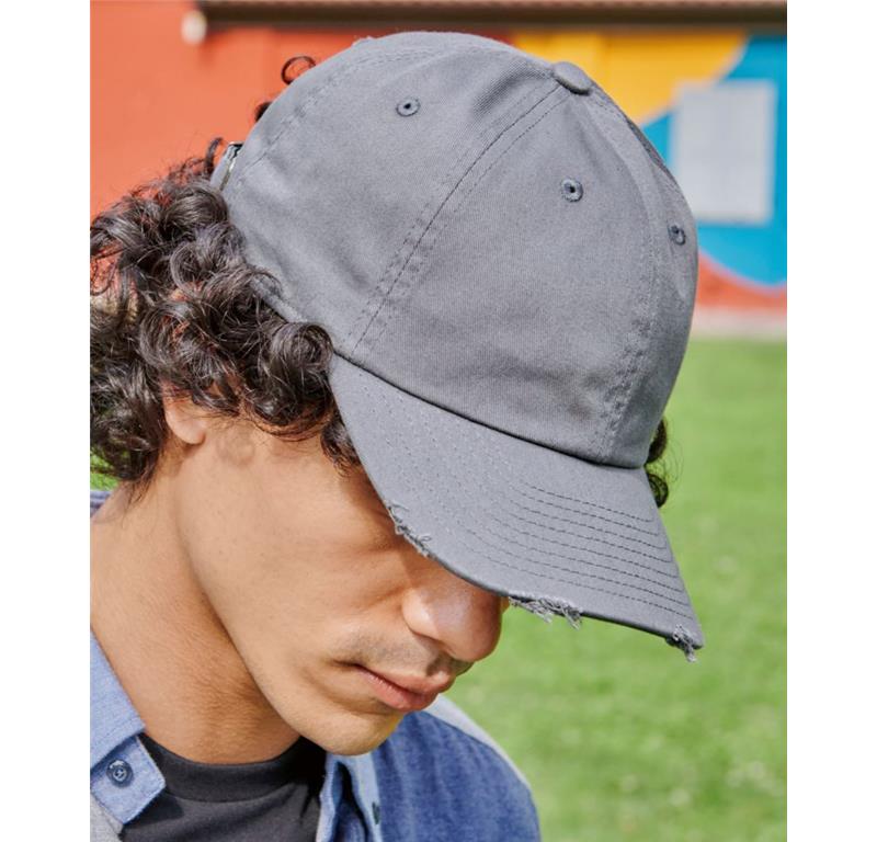 6 Panel Baseball Cap Dad Hat Destroyed-S