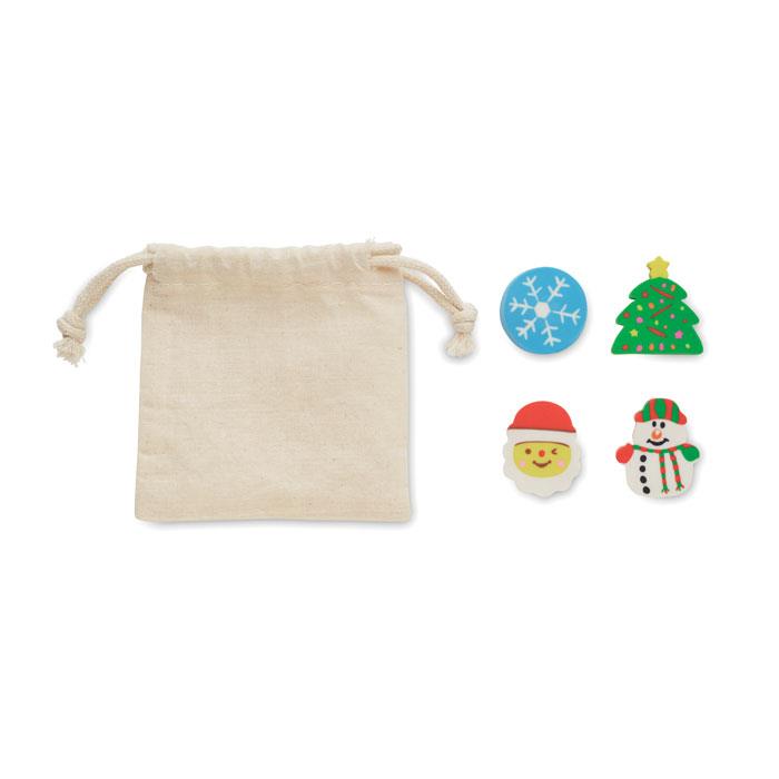 Set 4 božičnih radirk RUBBIES