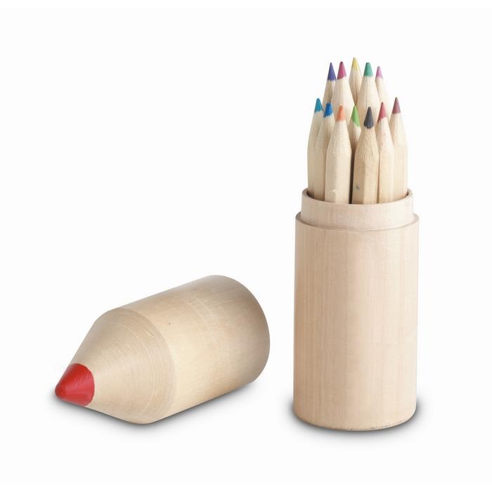 12 pencils in wooden box COLORET