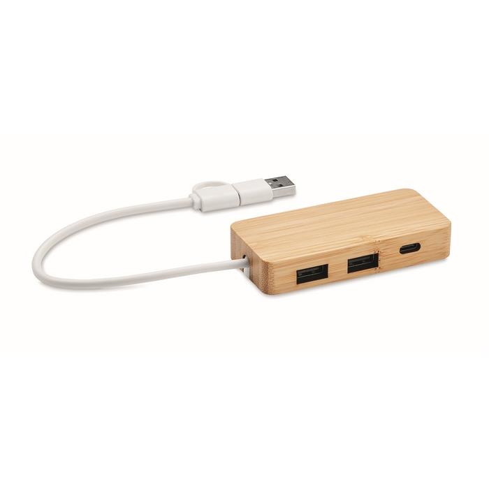 Bamboo USB 3 ports hub HUBBAM