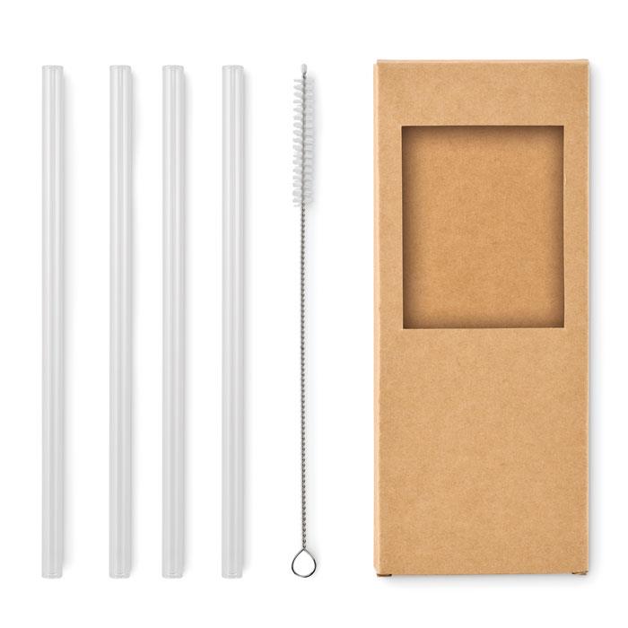 4 reusable glass straws GLAW