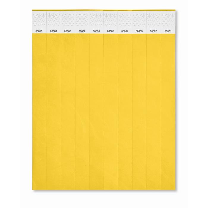 One sheet of 10 wristbands TYVEK