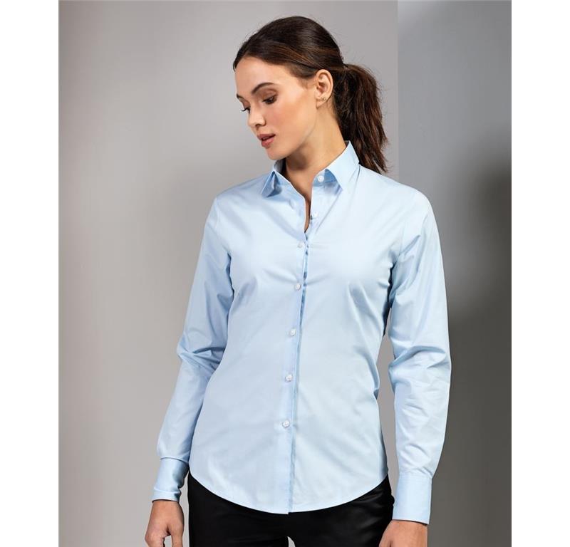 Poplin Stretch Blouse long-sleeve PR344