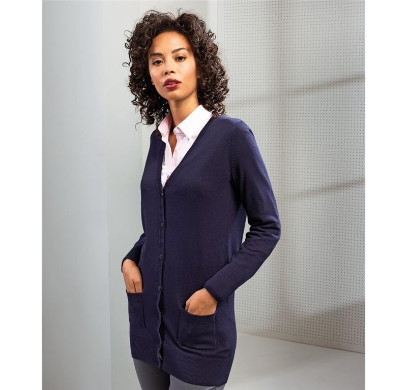 Ženska pletena dolga jopica PR698