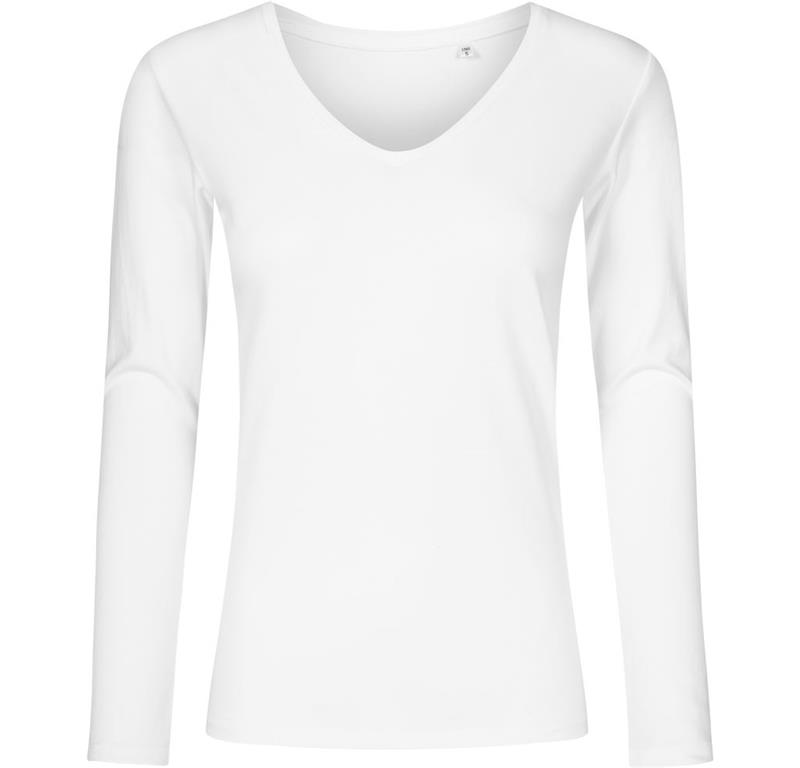 Damen V-Ausschnitt T-Shirt langarm - X.O
