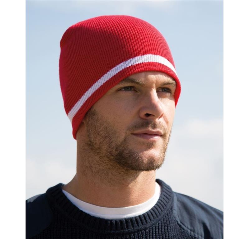 Strickmütze mit Kontraststreifen R368X
