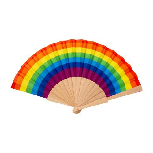 Regenbogenfarbener Handfächer aus Polyes