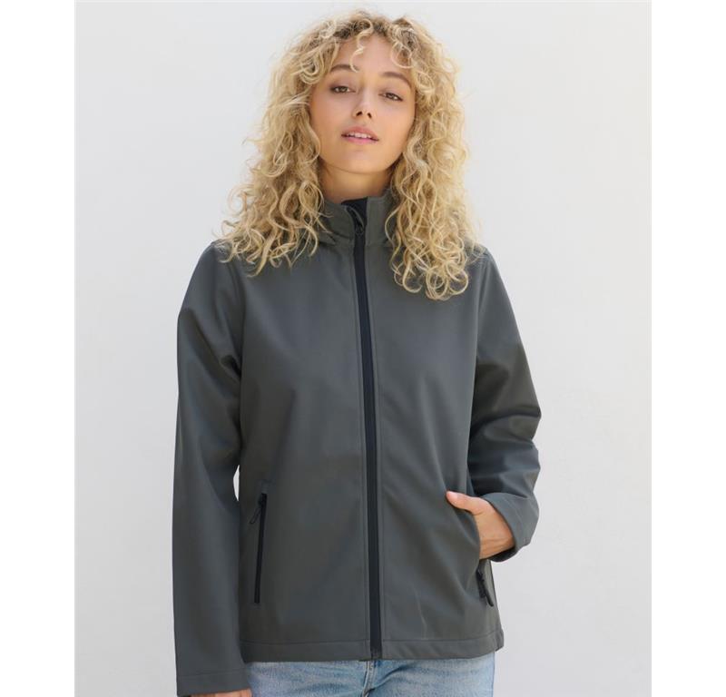 Ladies' 2-Layer Hooded Softshell Jacket