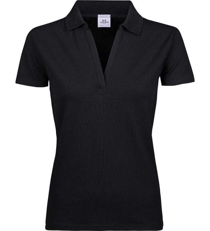 Damen V-Ausschnitt Luxury Stretch Piqué