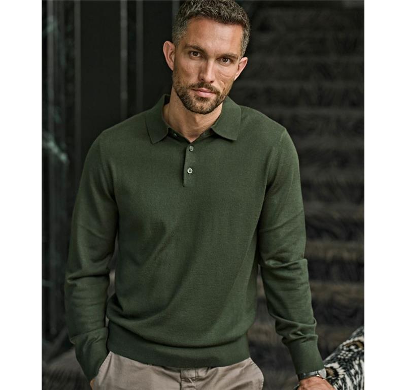 Moški pleten polo pulover 6002