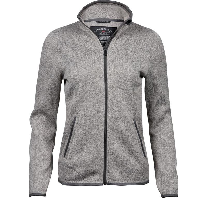 Ladies' Melange Knitted Fleece Jacket TJ