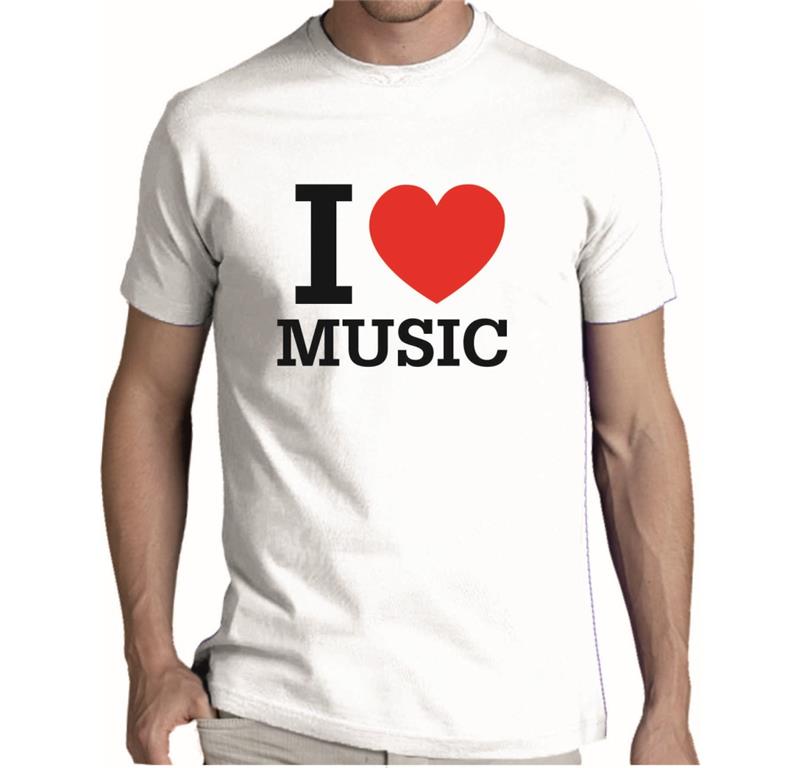 Moška majica I LOVE MUSIC