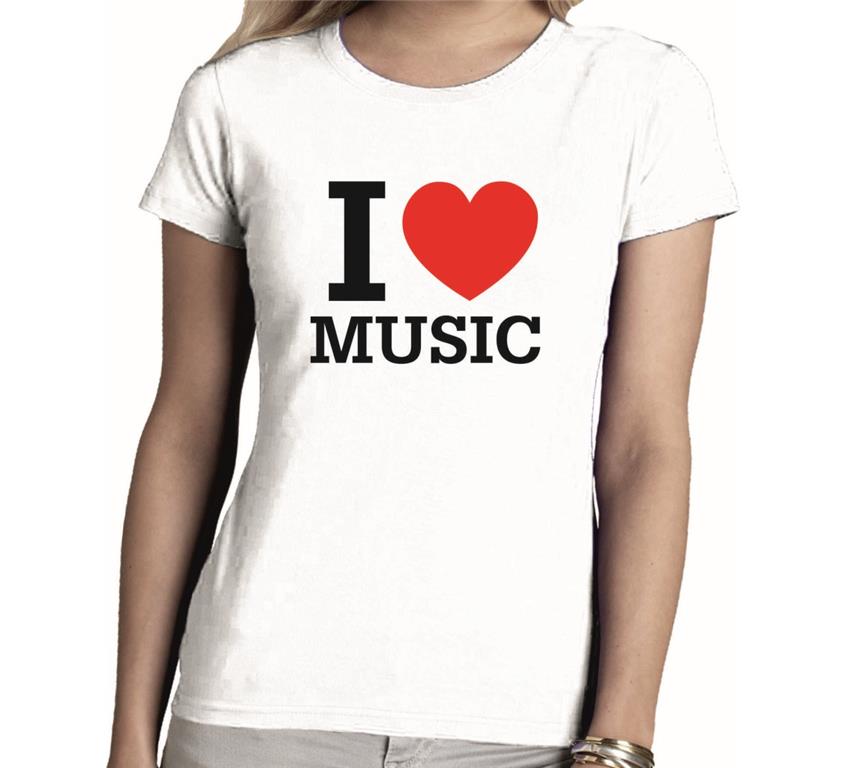 Ženska majica I LOVE MUSIC