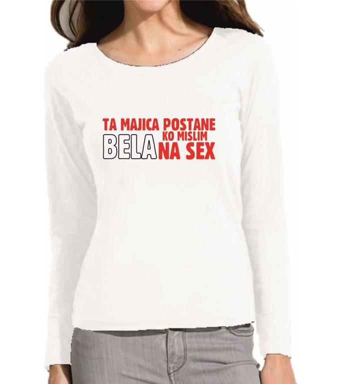 Ž. majica dolg rokav MISLIM NA SEX
