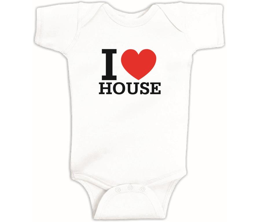 Otroški body s tiskom LOVE HOUSE
