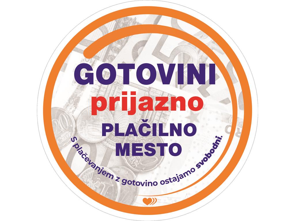Nalepka GOTOVINI PRIJAZNO MESTO