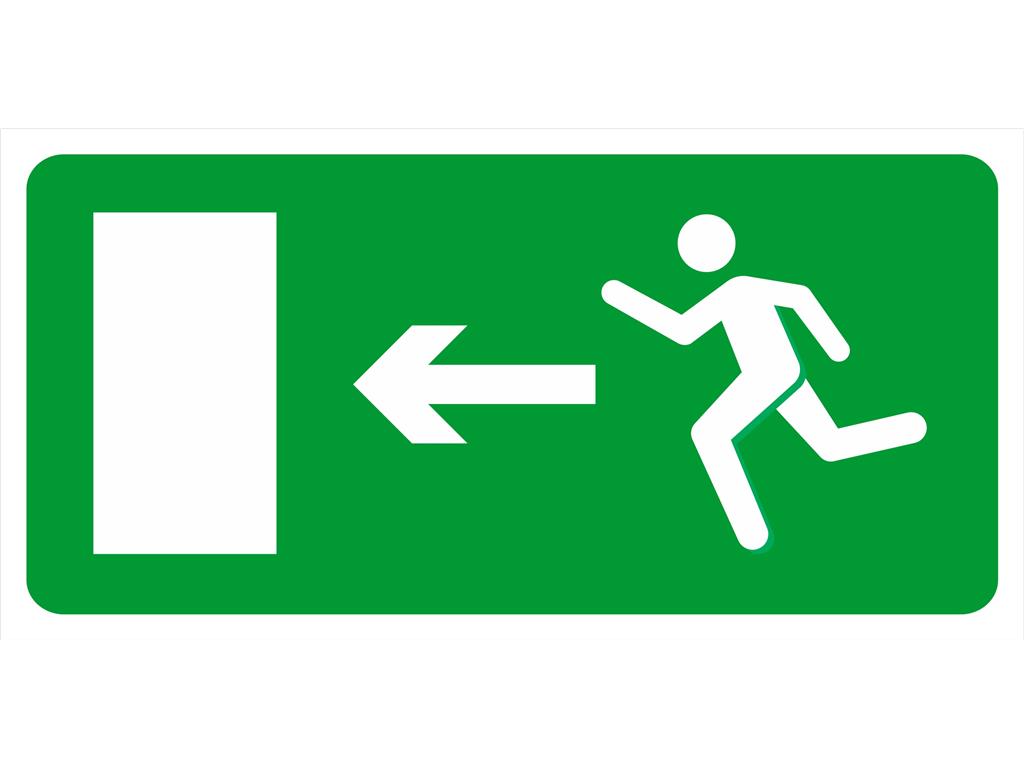 Nalepka IZHOD V SILI LEVO