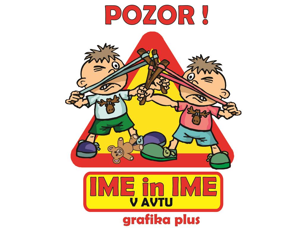 Nalepka IMENA DVOJČKEV V AVTU