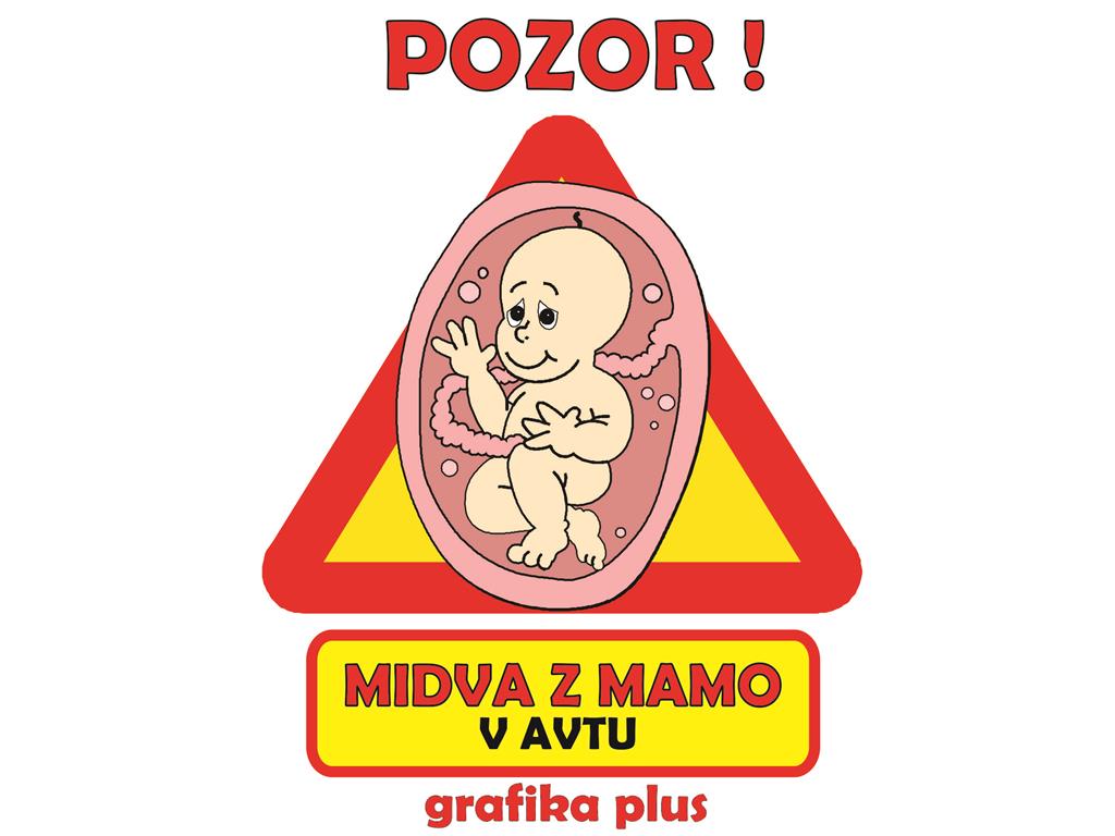 Nalepka MIDVA Z MAMO V AVTU