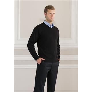Moški pleten pulover z V-izrezom 710M